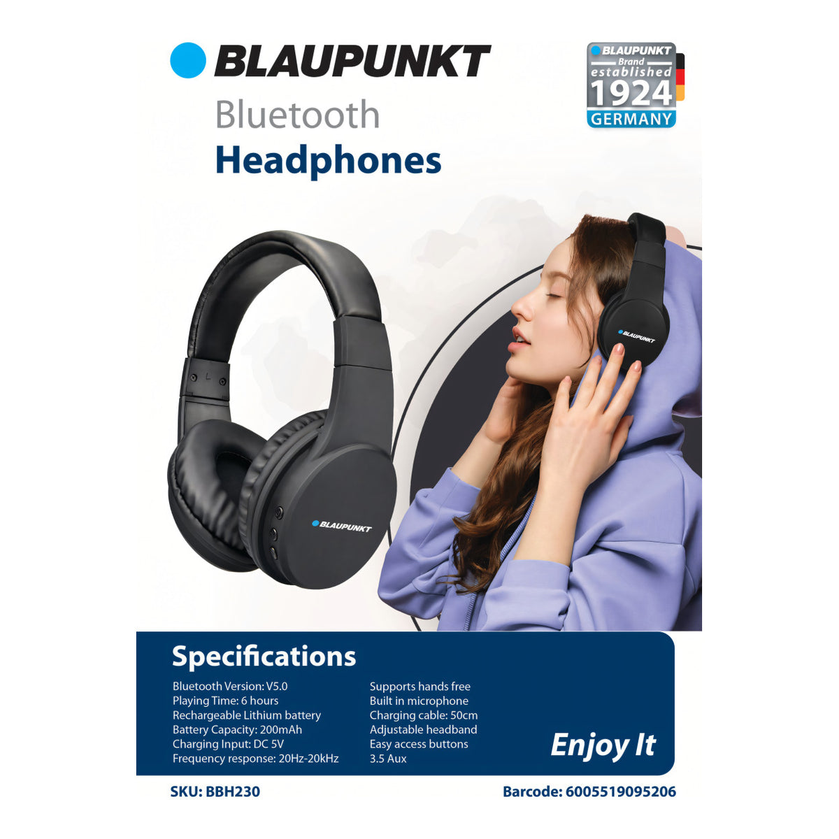 Blaupunkt BBH230 Bluetooth Over-Ear Headphones