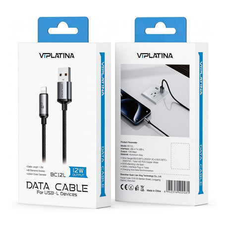 VIPLATINA BC12L 12W USB-A to USB-L Cable