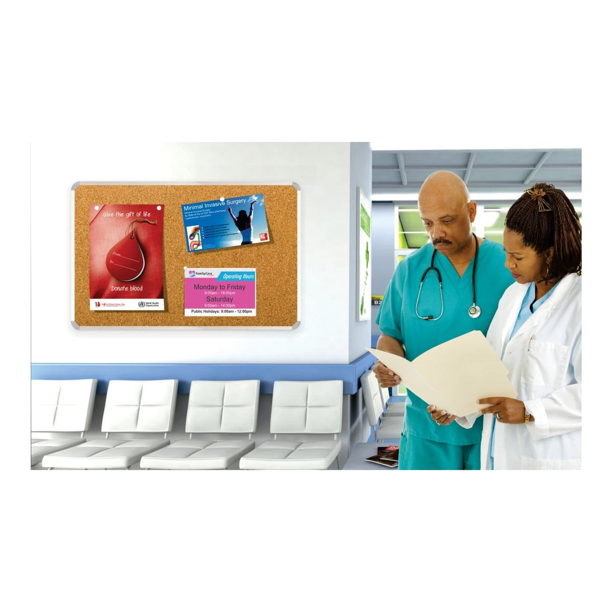 Parrot 900mm × 900mm Info Board with Aluminium Frame Beige BD0728F