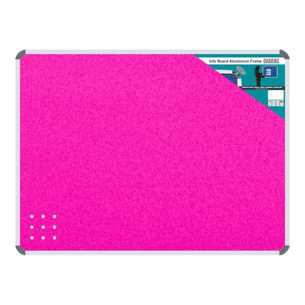 Parrot Info Board Aluminium Frame 1200x1200mm Pink BD0752P