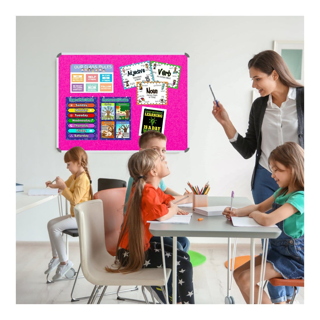 Parrot Info Board Aluminium Frame 1200x1200mm Pink BD0752P