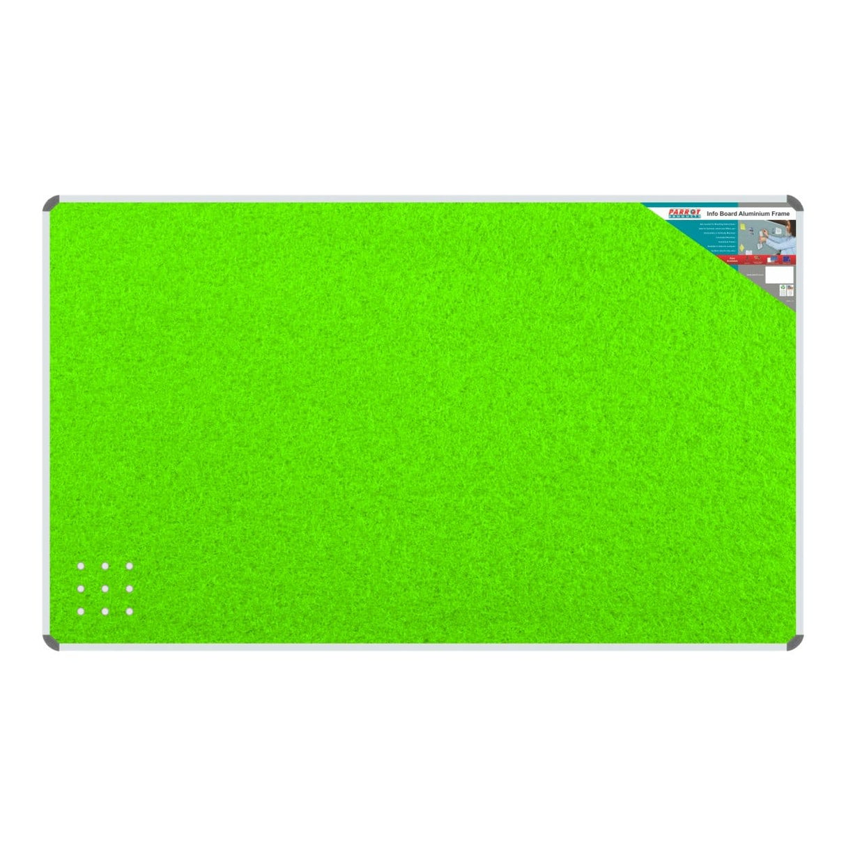 Parrot 2000mm × 1200mm Info Board with Aluminium Frame Lime Green BD0770C