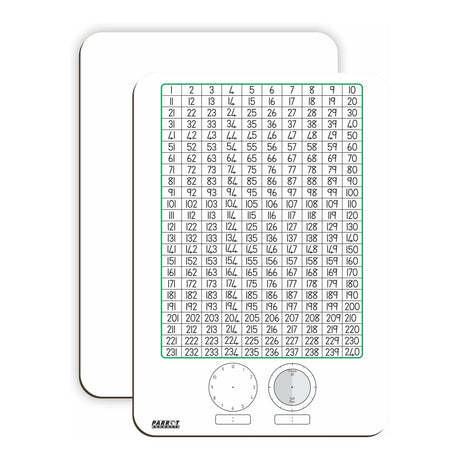 Parrot 297x210mm Tens Writing Slate Number Chart and Clock Markerboard BD1002D