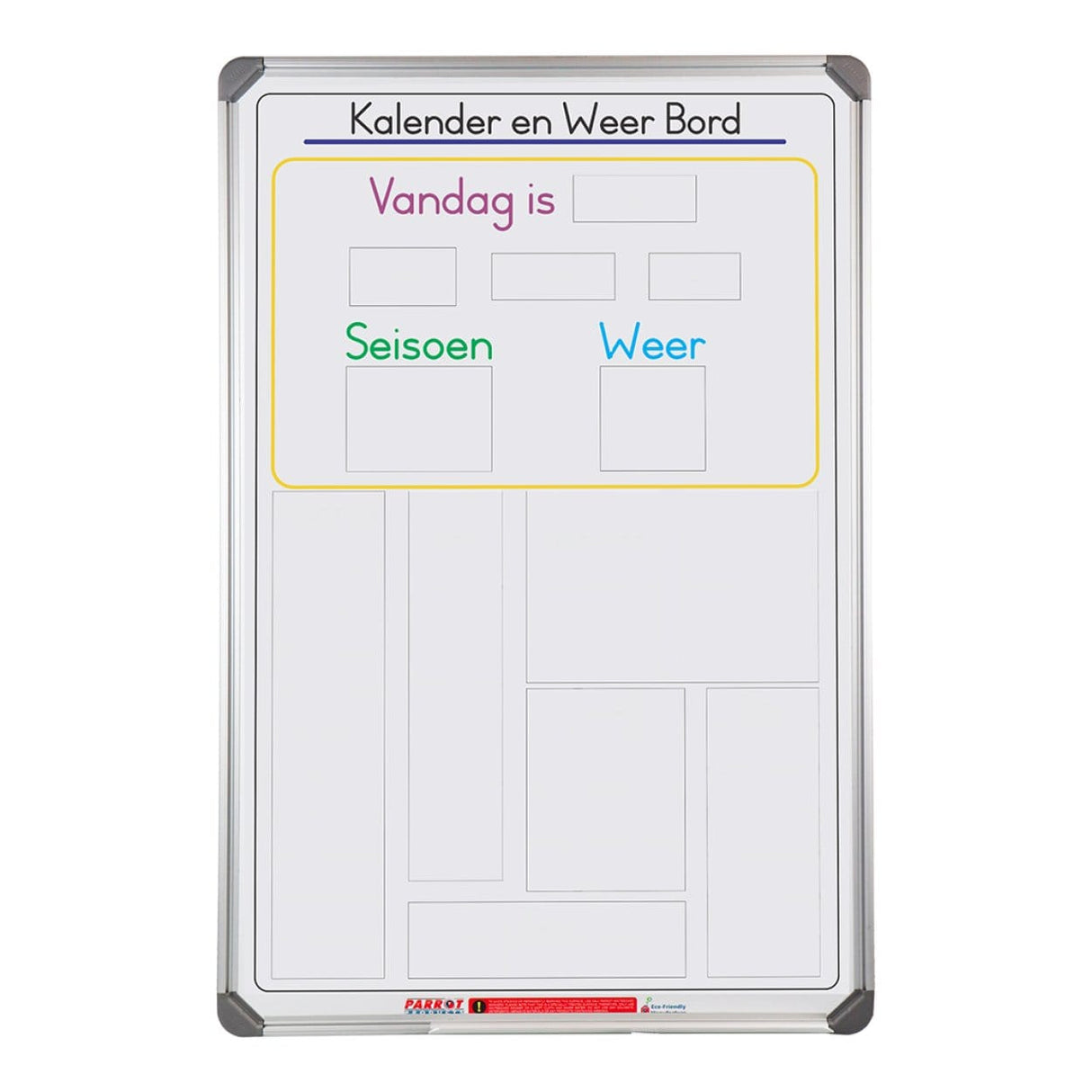 Parrot 900x600mm Slimline Magnetic Calendar And Weather Board Afrikaans BD1125CW-A