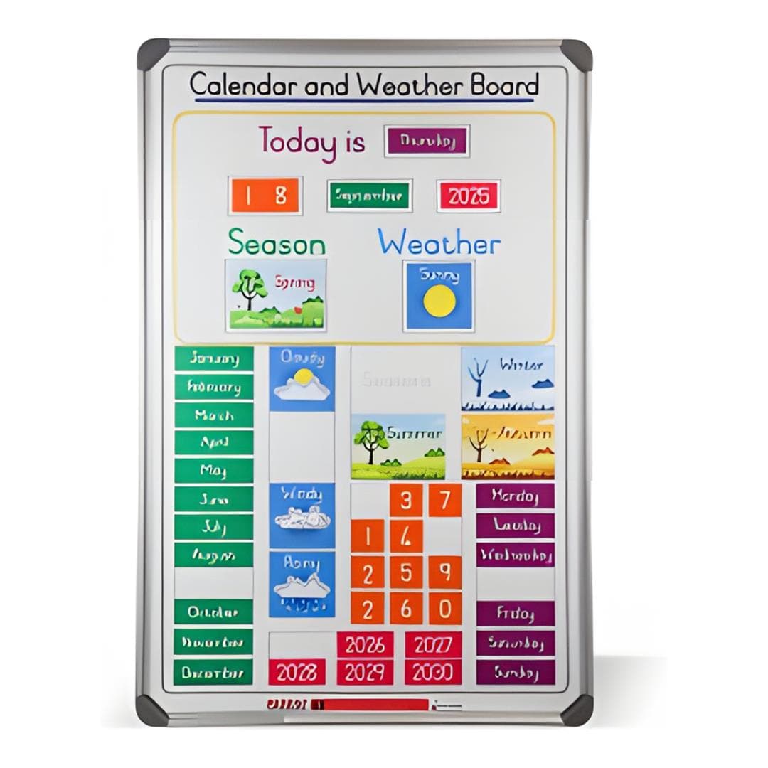 Parrot 900x600mm Slimline Magnetic Calendar And Weather Board BD1125CW