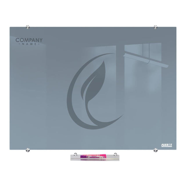 Parrot Glass Whiteboard Non-Magnetic Printed 2400x1200mm
