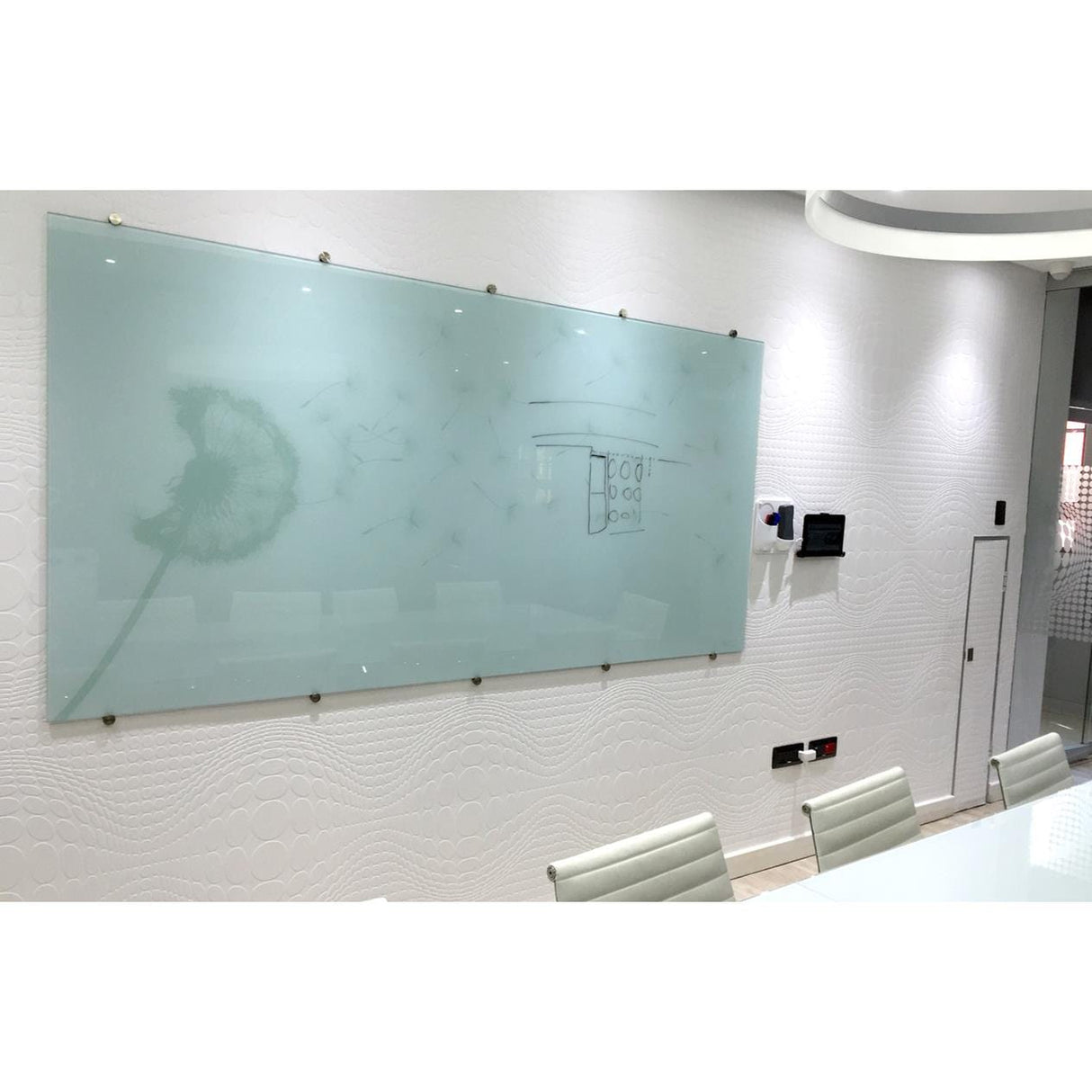 Parrot Glass Whiteboard Non-Magnetic Printed 2400x1200mm