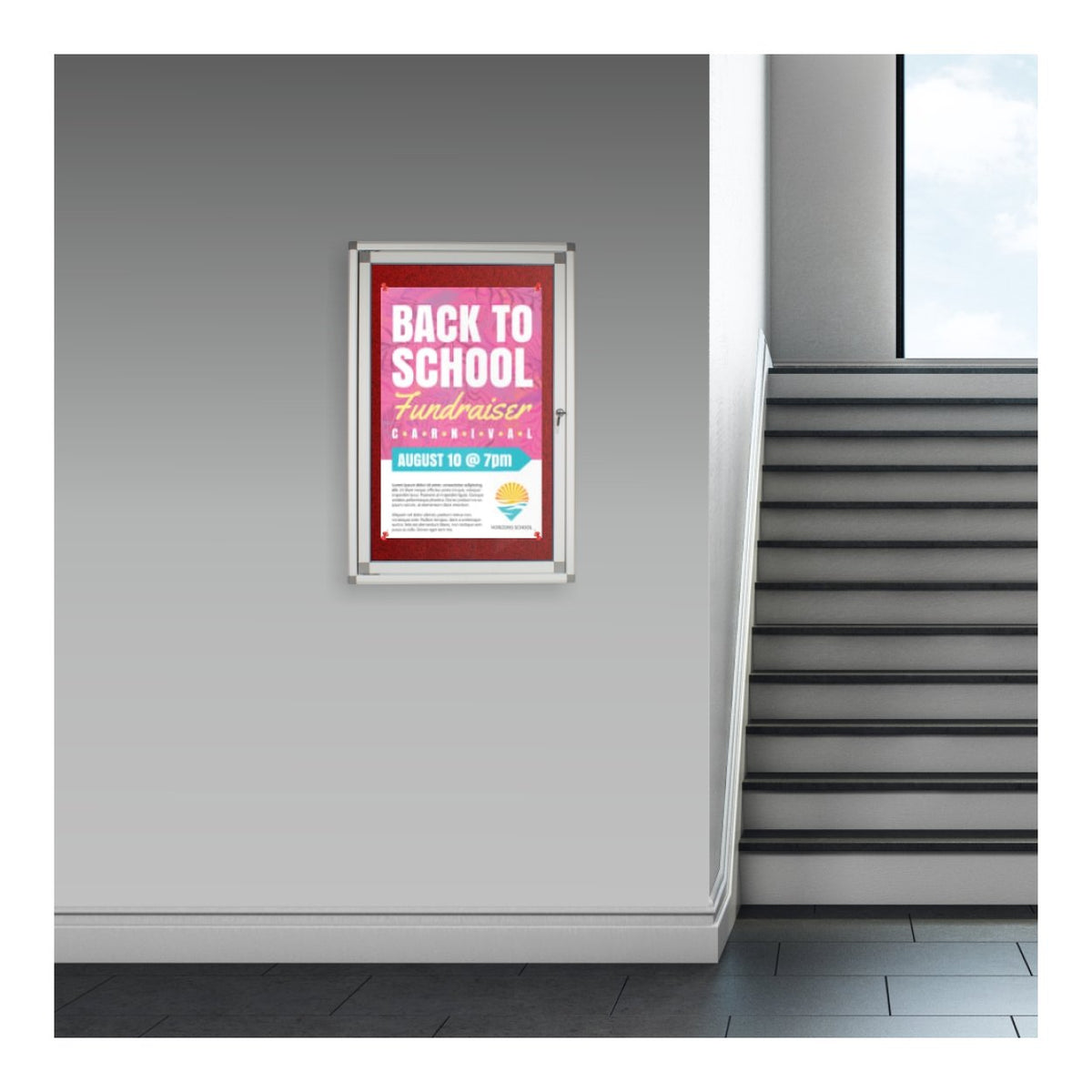 Parrot 900mm × 600mm Hinged Pinning Display Case Burgundy BD3825U