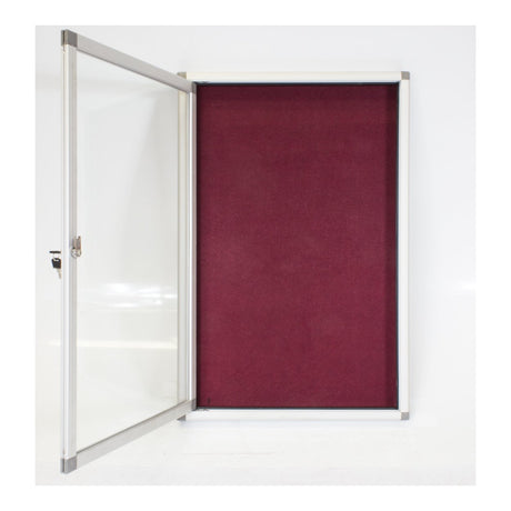 Parrot 900mm × 600mm Hinged Pinning Display Case Burgundy BD3825U