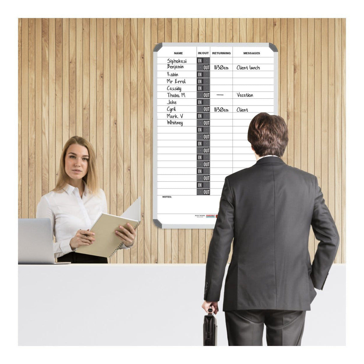 Parrot In/Out Board Magnetic 20 People 900x600mm BD4020