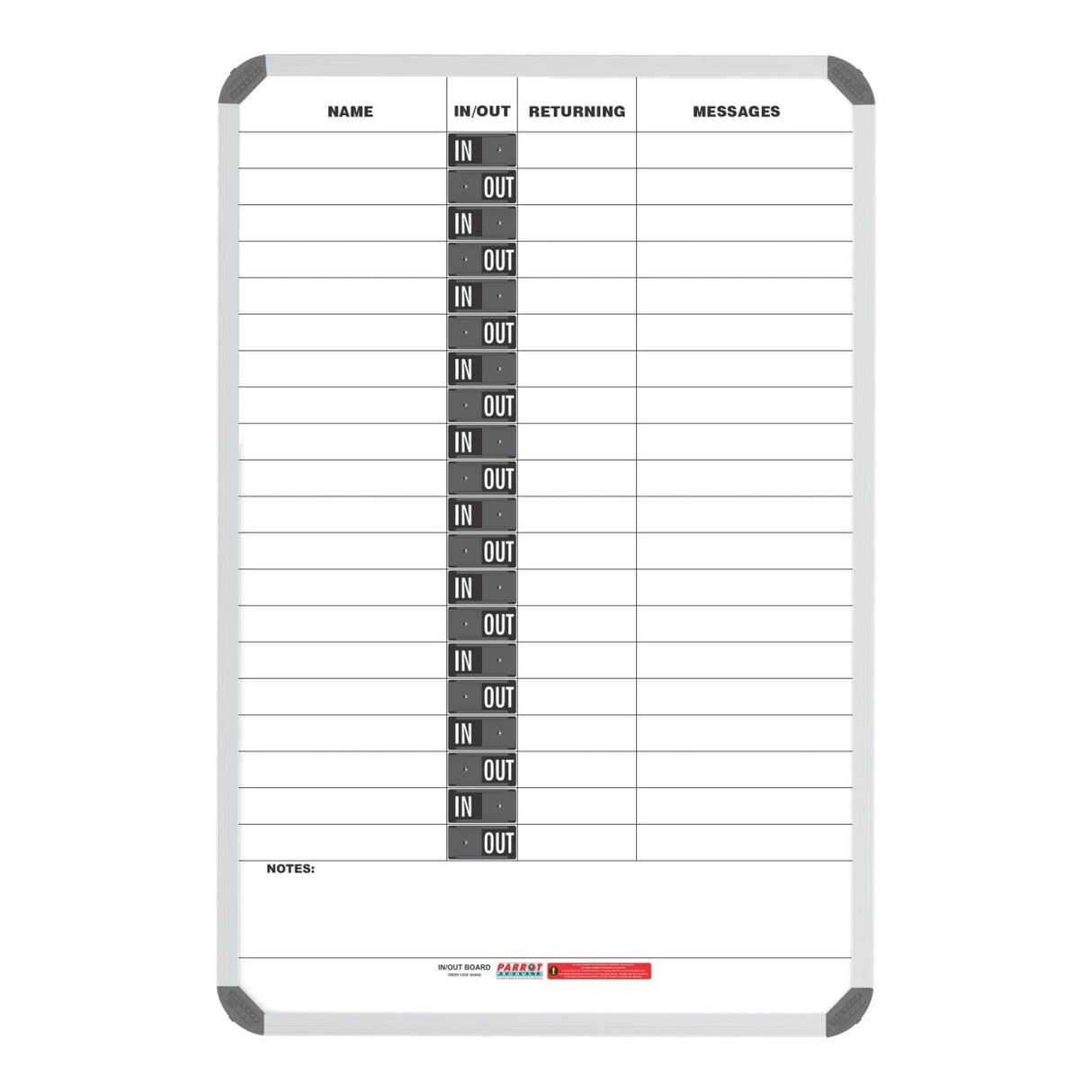 Parrot In/Out Board Magnetic 20 People 900x600mm BD4020