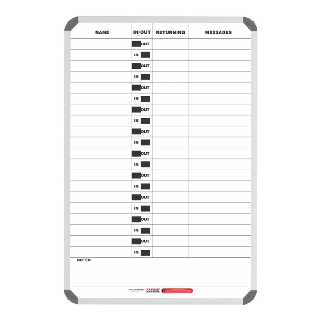 Parrot In/Out Board Magnetic 20 People 900x600mm BD4020