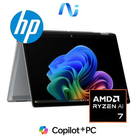 HP OmniBook X Flip 14-fk0001ni 14-inch 2K Next Gen AI 2-in-1 Laptop - AMD Ryzen 7 350 1TB SSD 16GB RAM Win 11 Home Meteor Silver