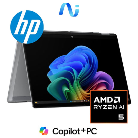 HP OmniBook X Flip 14-fk0006ni 14-inch 2K Next Gen AI 2-in-1 Laptop - AMD Ryzen 5 340 1TB SSD 16GB RAM Win 11 Home Meteor Silver