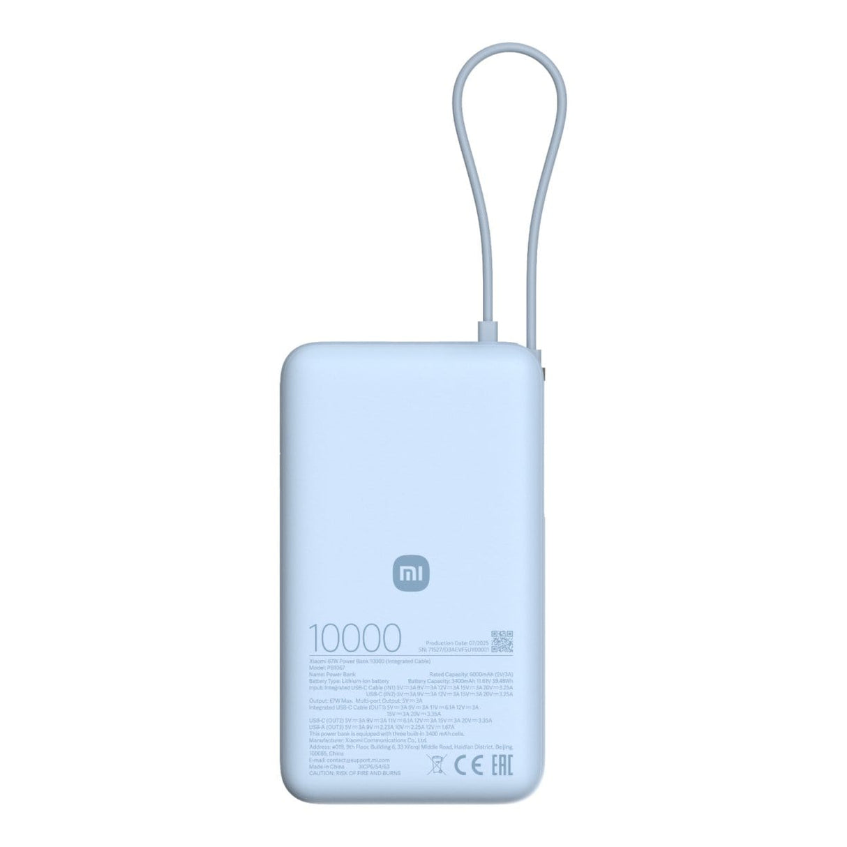 Xiaomi 67W 10000mAh Lithium-Ion Power Bank Ice Blue BHR08NZGL