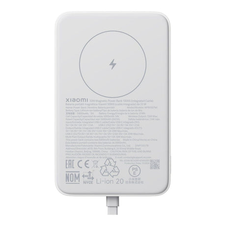 Xiaomi 10000mAh Powerbank with Integrated Cable White BHR9822GL