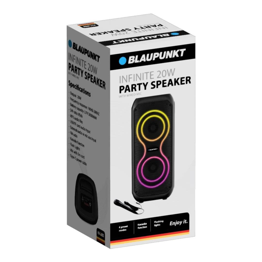 Blaupunkt Infinite 20W Party Speaker with Wired Microphone Combo BISC001