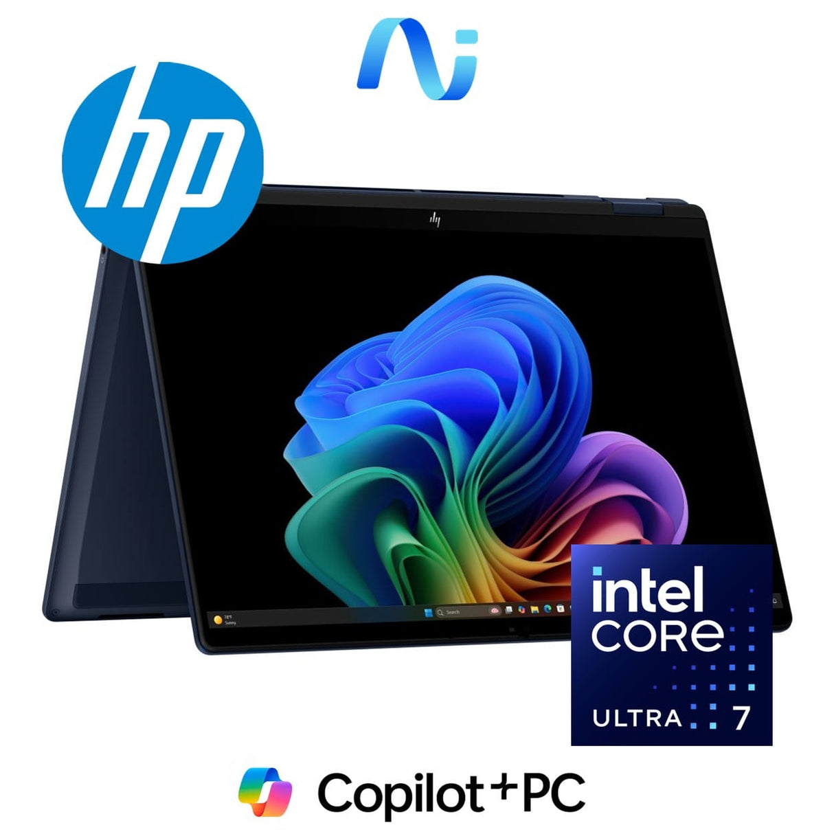 HP OmniBook X Flip 14-fm0007ni 14-inch 2K Next Gen AI 2-in-1 Laptop - Intel Core Ultra 7 256V 1TB SSD 16GB RAM Win 11 Home Atmospheric Blue
