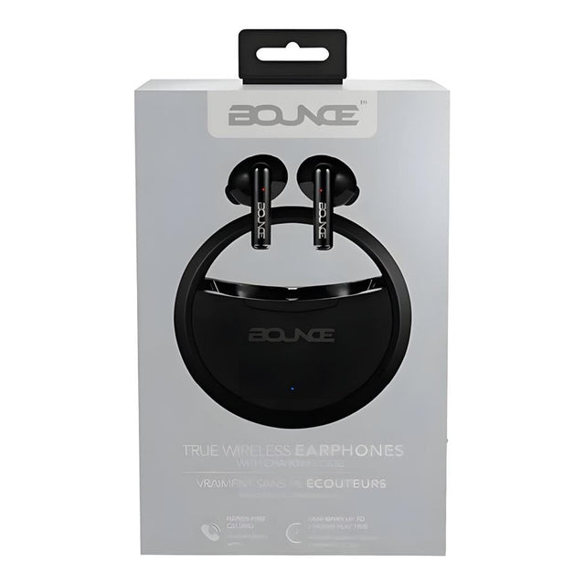 Bounce Proton Series True Wireless Earphones with Charging Case Black BO-1125-BK-CF