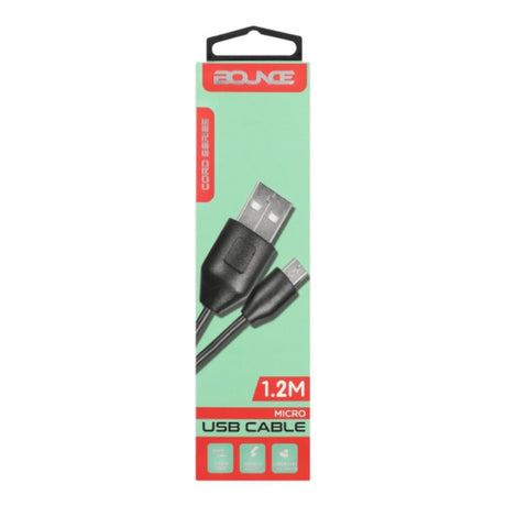 Bounce 1.2m USB-A to Micro USB Cable Black BO-20001-BK(V1)