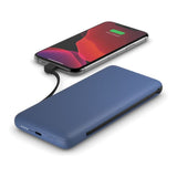Belkin BoostCharge Plus 10000mAh USB-C Power Bank with Integrated Cables Powerbank - Blue BPB006BTBLU