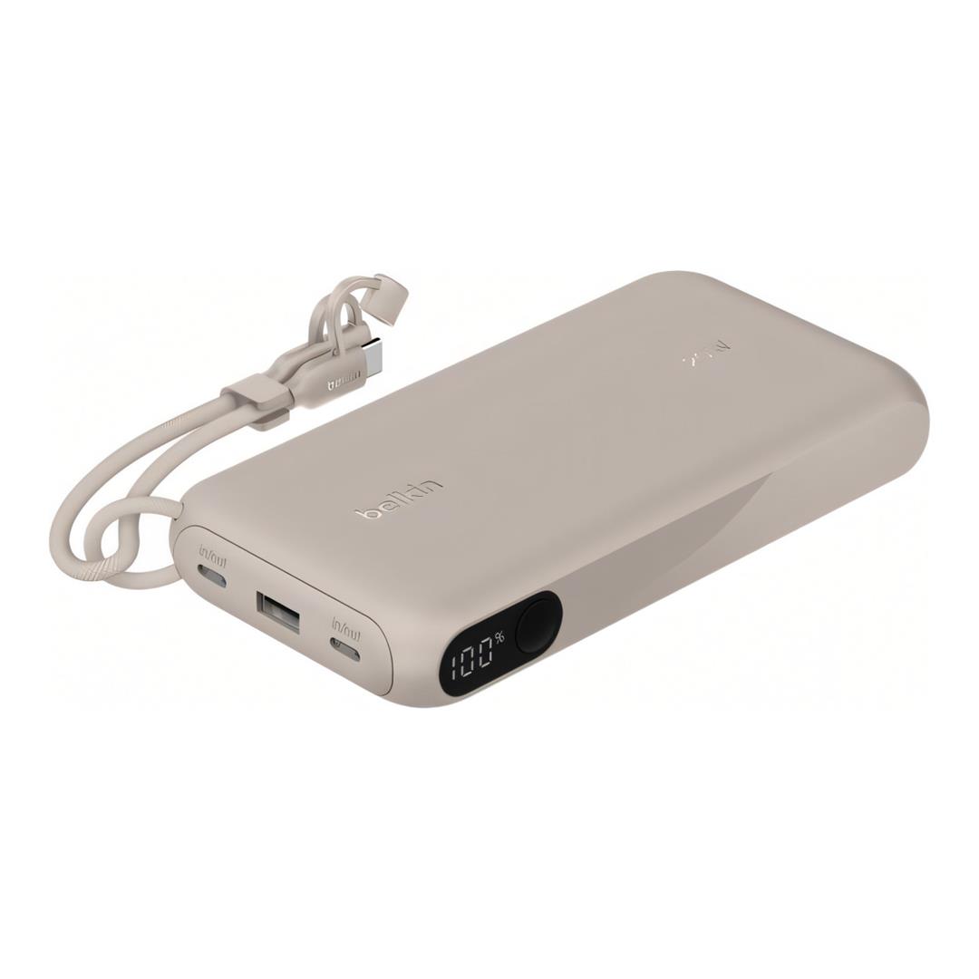 Belkin BoostCharge 20,000mAh 20W Slim USB-C Power Bank with Display - Sand BPB028HQSD