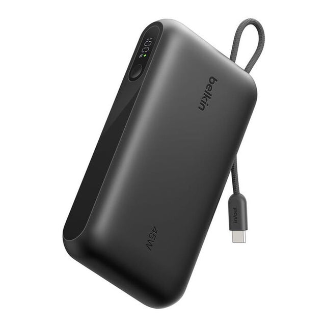 Belkin UltraCharge 20000mAh 45W Power Bank with Integrated USB-C Cable and Digital Display Black BPB030HQBK