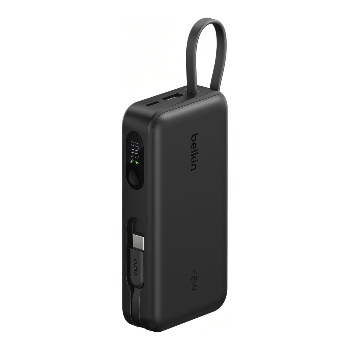 Belkin UltraCharge 10,000mAh 45W Power Bank with Integrated Cable and Display - Black BPB035HQBK