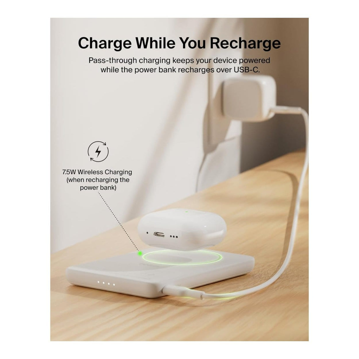 Belkin BoostCharge 5000mAh Slim Magnetic Powerbank White BPD010HQWH