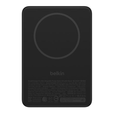 Belkin BoostCharge Slim Magnetic 10000mAh Qi2 15W Power Bank with Kickstand Black BPD016HQBK