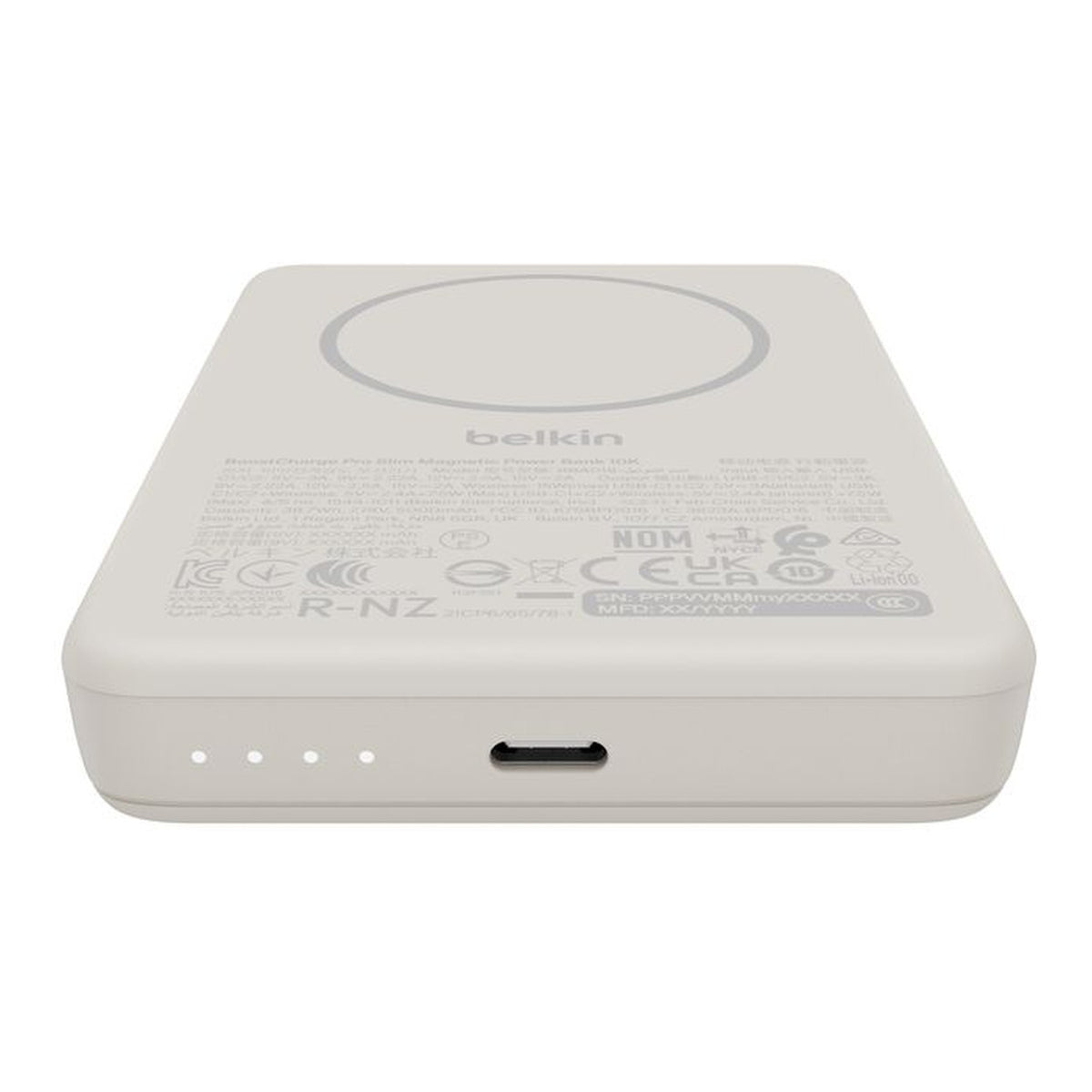 Belkin BoostCharge Slim Magnetic 10000mAh Qi2 15W Power Bank with Magnetic Accessory Ring Sand BPD018HQSA