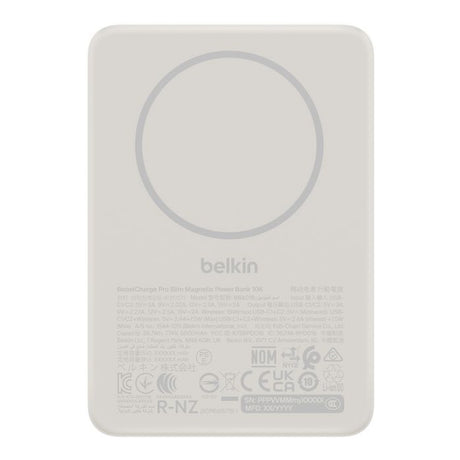 Belkin BoostCharge Slim Magnetic 10000mAh Qi2 15W Power Bank with Magnetic Accessory Ring Sand BPD018HQSA