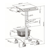 LinkQnet MED06-1 Fixed-Height Multi-Storage Medical Cart BRK-MED06-1