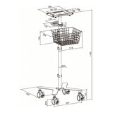 LinkQnet MED07-1 Patient Adjustable Platform Monitor Cart BRK-MED07-1