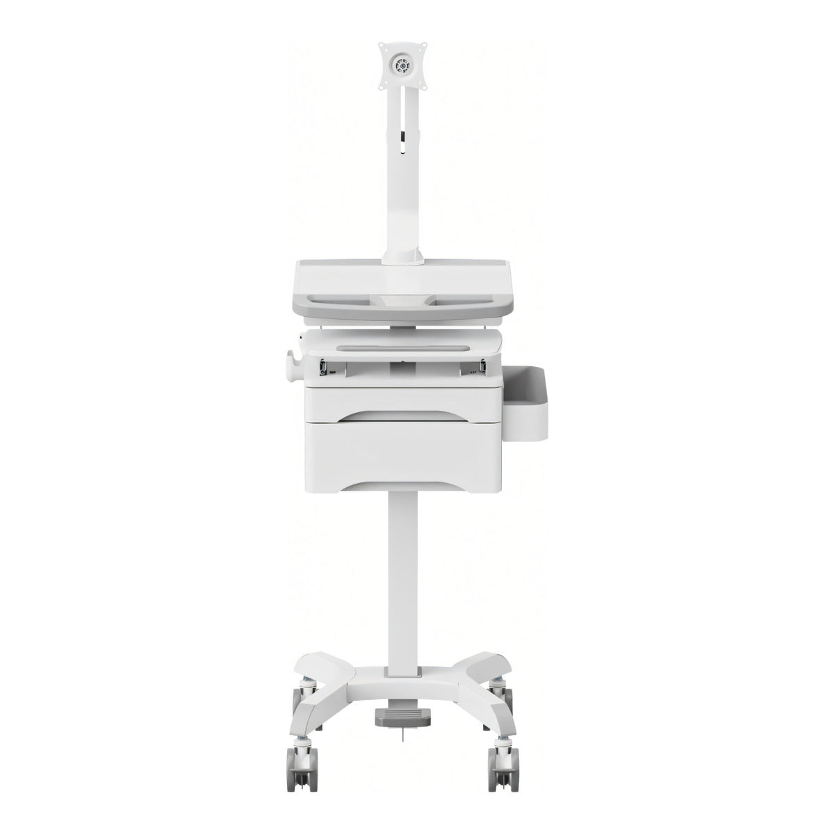 LinkQnet MED08-2 17-32-inch Monitor Arm Pneumatic Height-Adjustable Medical Cart with Drawers BRK-MED08-2