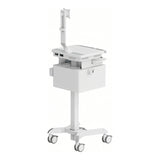 LinkQnet MED08-2 17-32-inch Monitor Arm Pneumatic Height-Adjustable Medical Cart with Drawers BRK-MED08-2