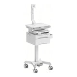 LinkQnet MED08-2 17-32-inch Monitor Arm Pneumatic Height-Adjustable Medical Cart with Drawers BRK-MED08-2