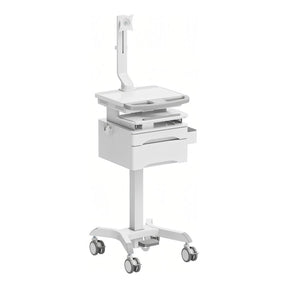 LinkQnet MED08-2 17-32-inch Monitor Arm Pneumatic Height-Adjustable Medical Cart with Drawers BRK-MED08-2