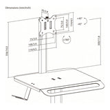LinkQnet MED13-2 17-32-inch Monitor Mount Pneumatic Height-Adjustable Medical Cart BRK-MED13-2