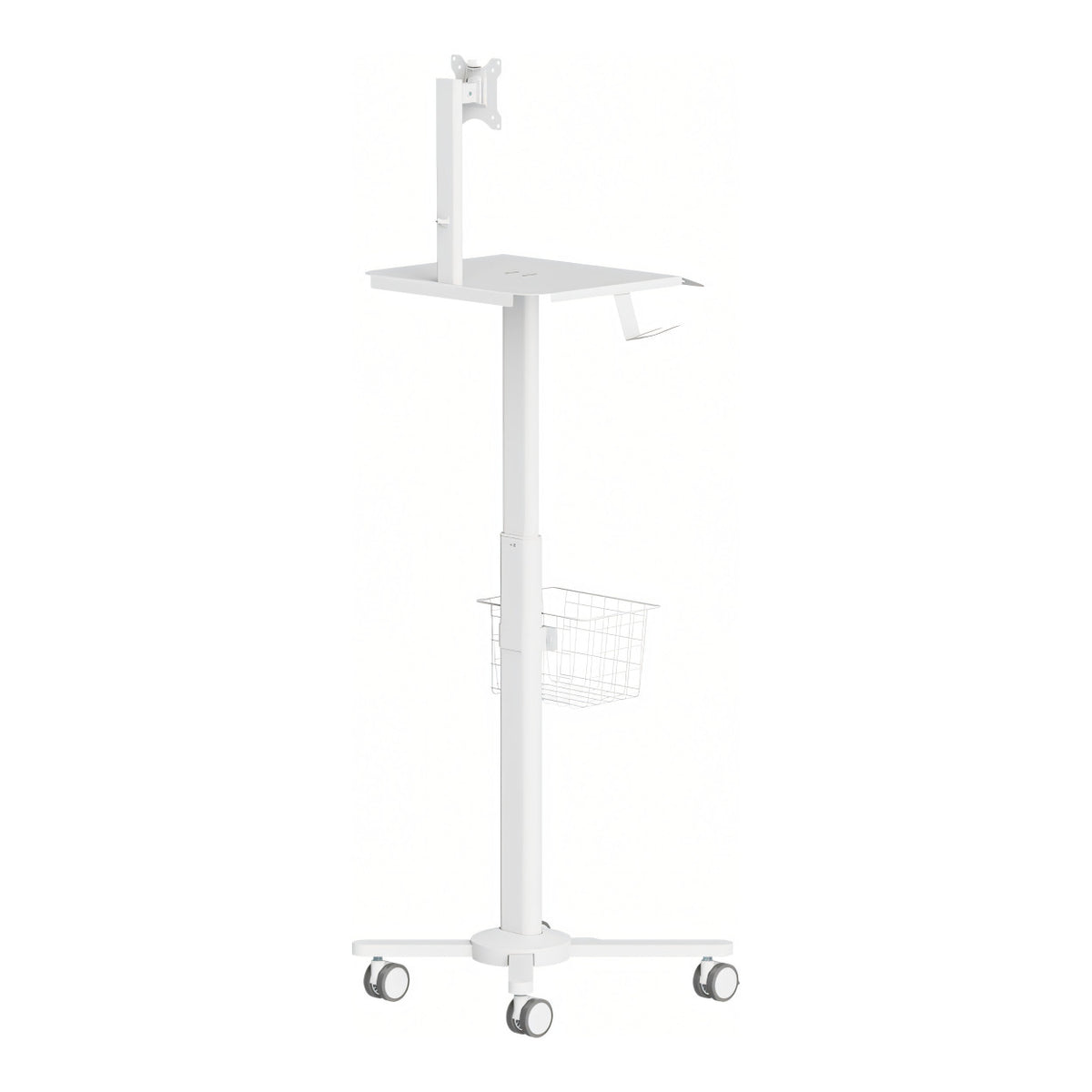LinkQnet MED13-2 17-32-inch Monitor Mount Pneumatic Height-Adjustable Medical Cart BRK-MED13-2