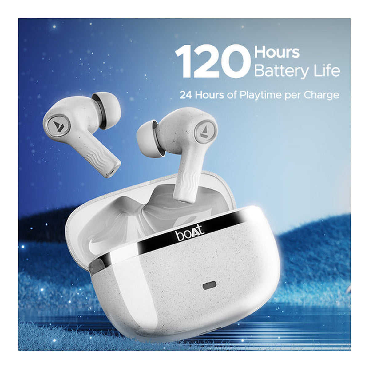 boAt Nirvana Ion ANC Wireless Earbuds - Quartz White BT-TWA-NIRION-QW