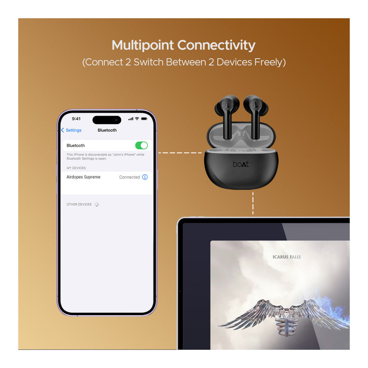 boAt Airdopes Supreme Wireless Earbuds - Classic Black BT-TWS-AIRSUP-BK