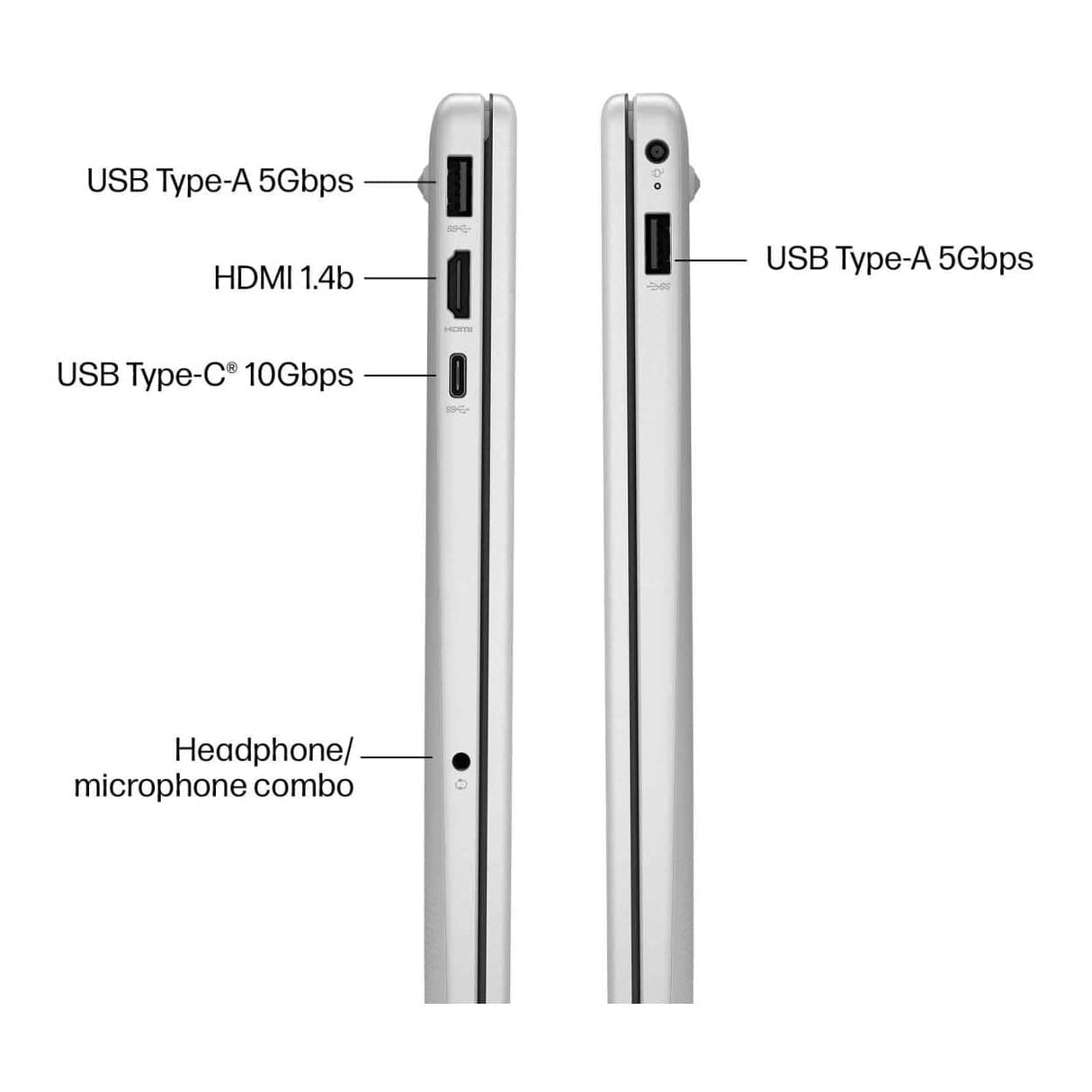HP OmniBook 3 15-fn0001ni 15.6-inch FHD Next Gen AI Laptop - AMD Ryzen 7 350 512GB SSD 16GB RAM Win 11 Home Glacier Silver
