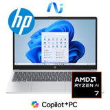 HP OmniBook 3 15-fn0001ni 15.6-inch FHD Next Gen AI Laptop - AMD Ryzen 7 350 512GB SSD 16GB RAM Win 11 Home Glacier Silver