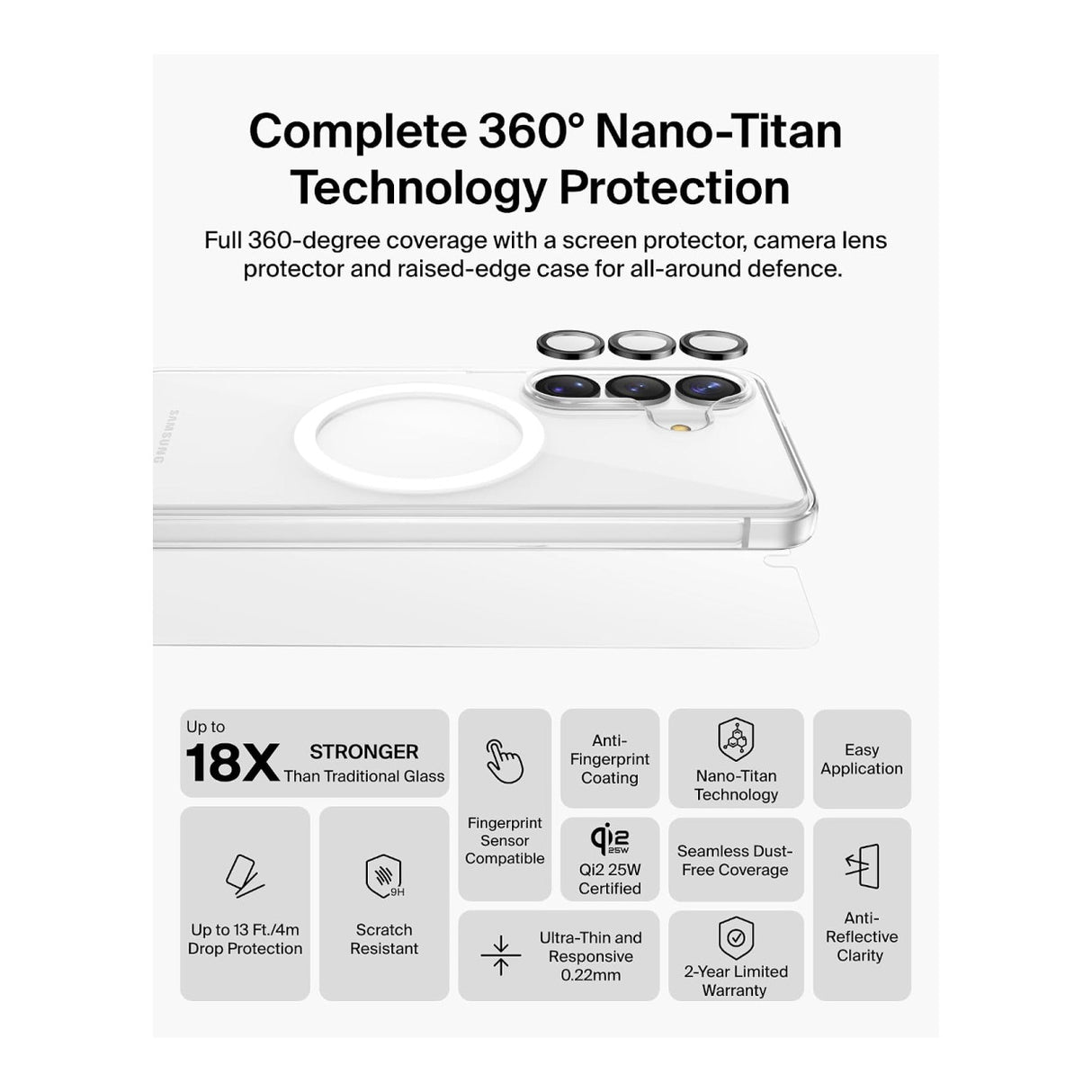 Belkin ScreenForce Titan 3-in-1 Protective Bundle for Samsung S26+ BUA003HQ