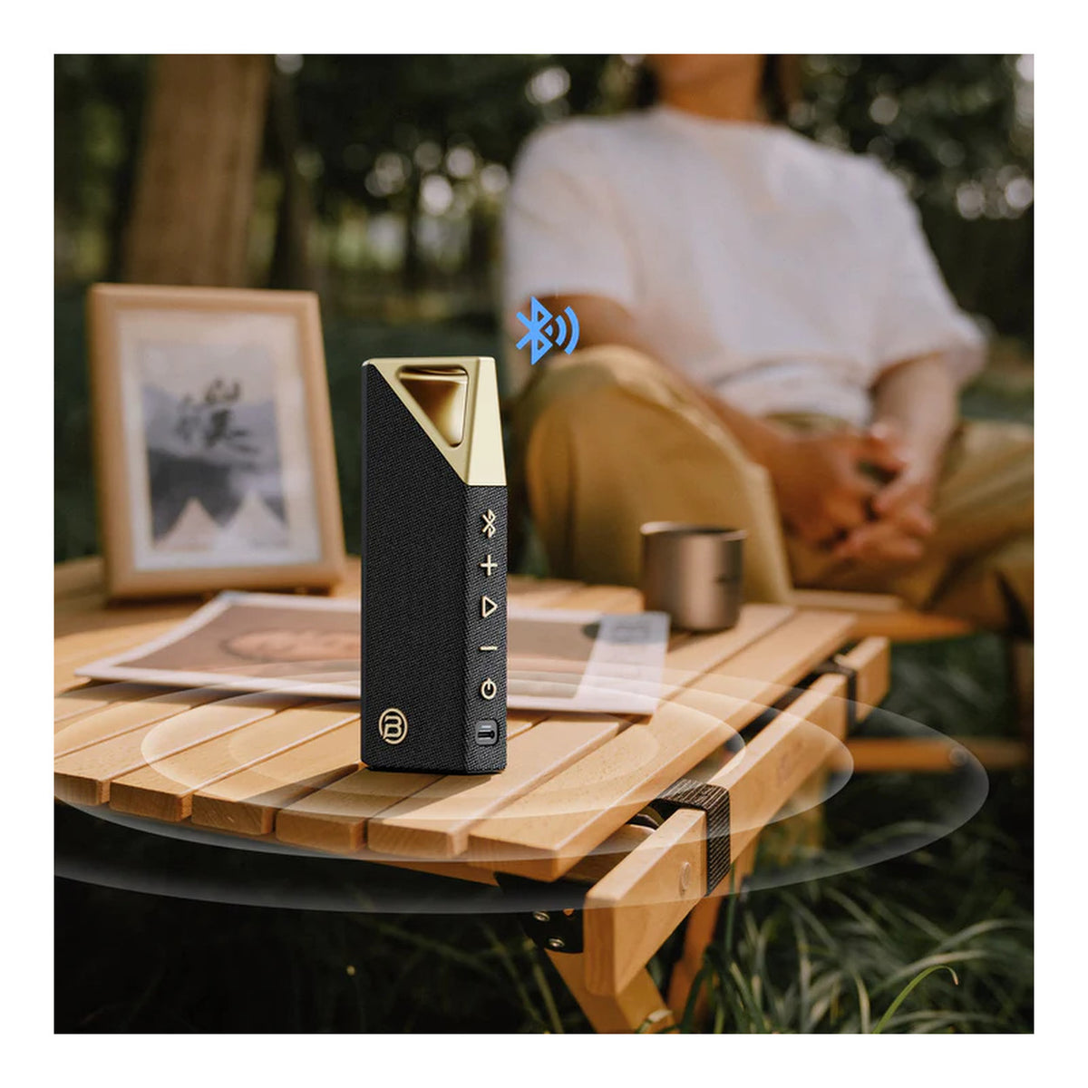 Bugani Brief Portable IPX7 Wireless Bluetooth Speaker - Black Gold BUG-BRIEF-BG