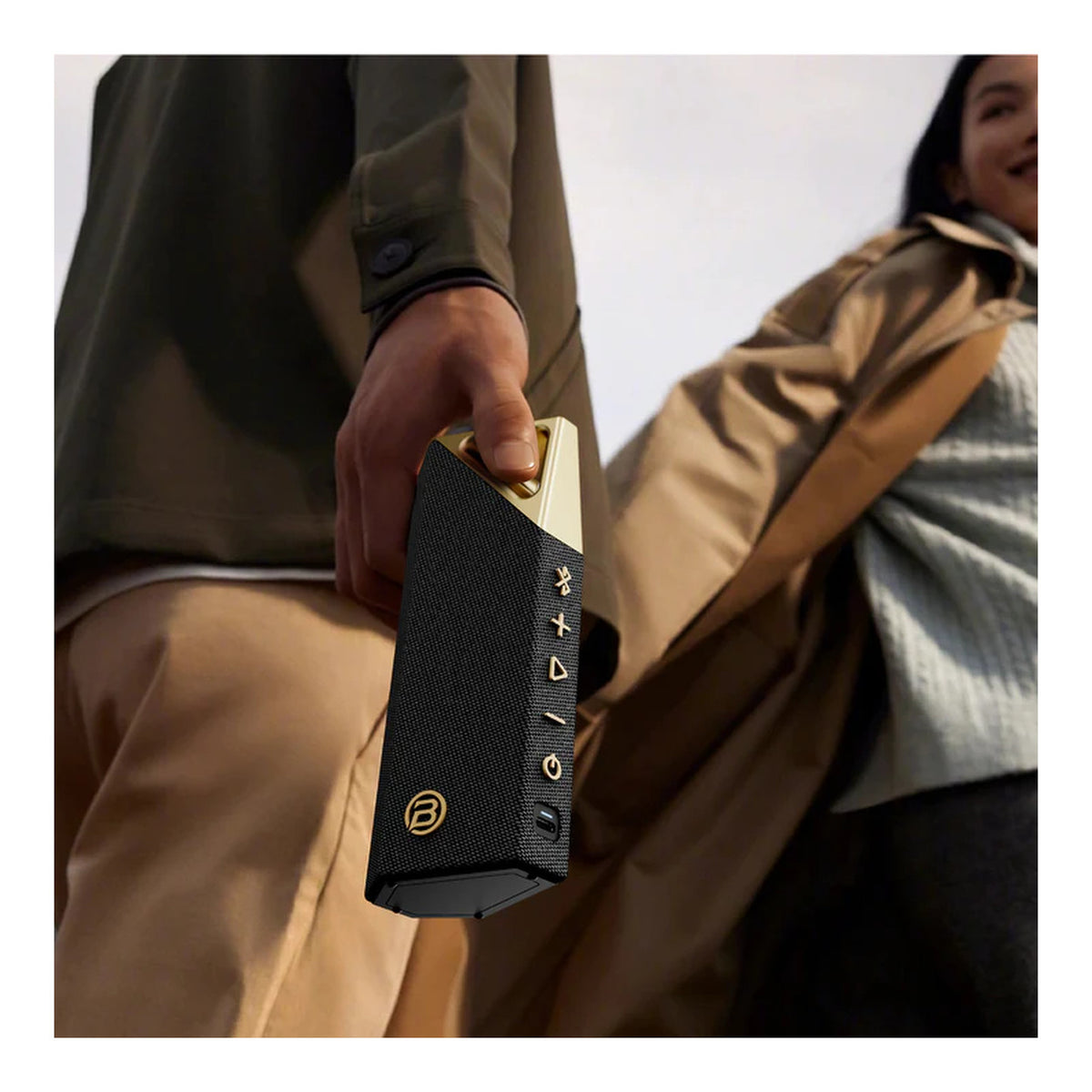 Bugani Brief Portable IPX7 Wireless Bluetooth Speaker - Black Gold BUG-BRIEF-BG