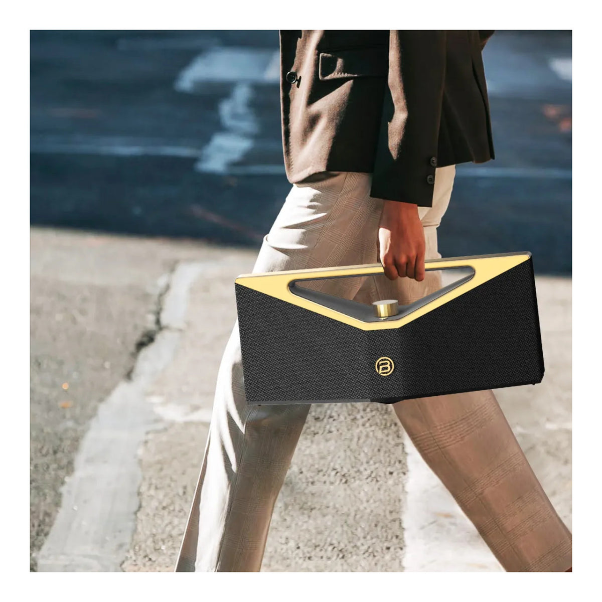 Bugani Brief Pro 160W Hi-Res Wireless Bluetooth Speaker - Black Gold BUG-BRIEFPRO-BG