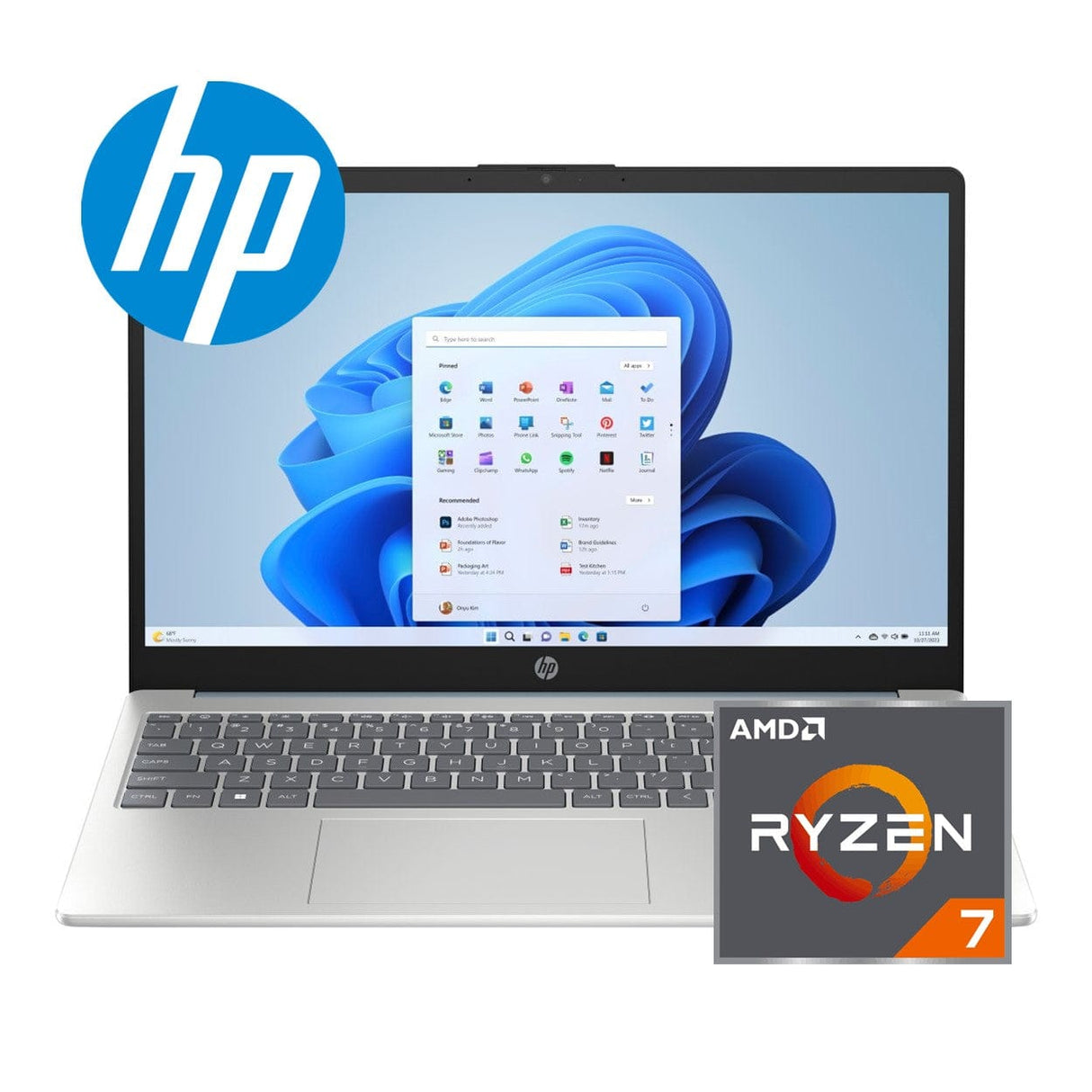 HP 15-fc0042ni 15.6-inch FHD Laptop - AMD Ryzen 7 7730U 512GB SSD 16GB RAM Win 11 Home Moonlight Blue