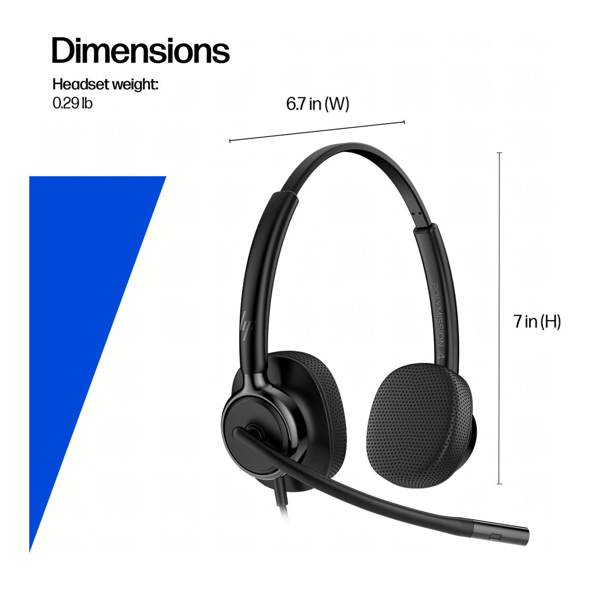 HP Poly Mission 425 Stereo USB Wired Headset Classic C01B3AA